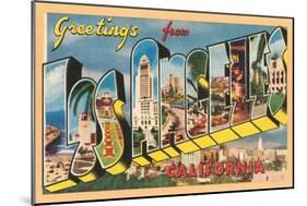 Greetings from Los Angeles, California-null-Mounted Art Print