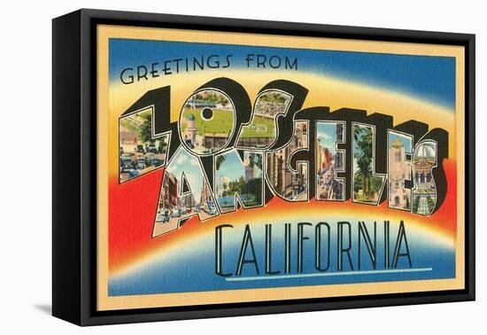 Greetings from Los Angeles, California-null-Framed Stretched Canvas