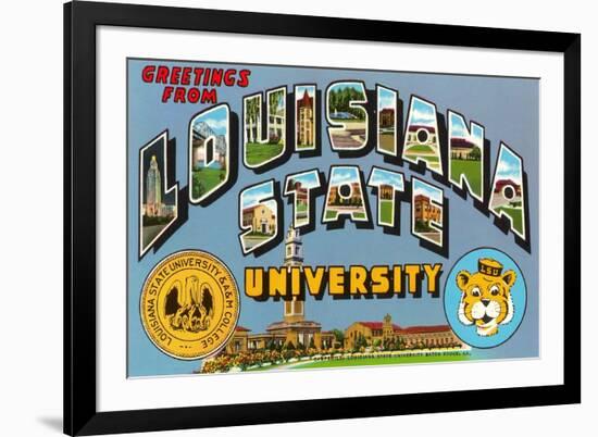 Greetings from Louisiana State University, Louisiana-null-Framed Premium Giclee Print