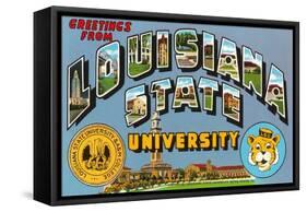 Greetings from Louisiana State University, Louisiana-null-Framed Stretched Canvas