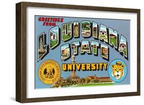 Greetings from Louisiana State University, Louisiana-null-Framed Art Print