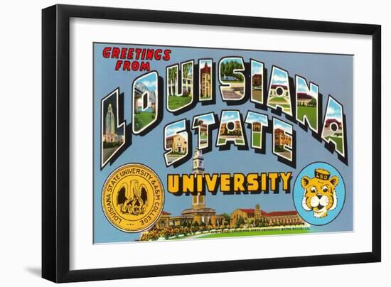 Greetings from Louisiana State University, Louisiana-null-Framed Art Print
