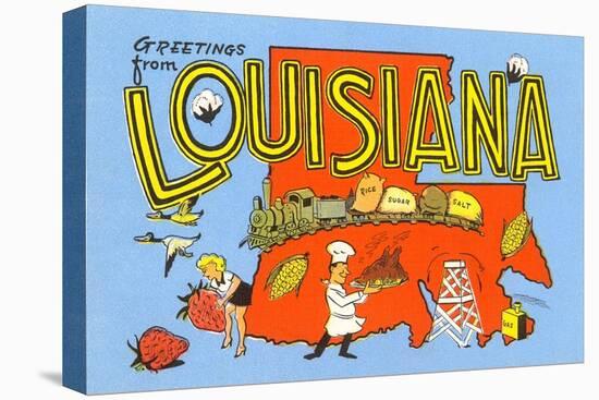 Greetings from Louisiana-null-Stretched Canvas