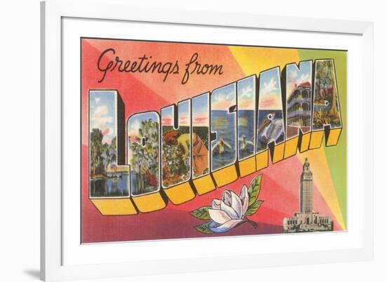 Greetings from Louisiana-null-Framed Art Print