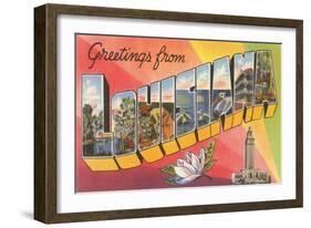 Greetings from Louisiana-null-Framed Art Print