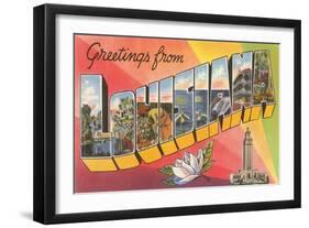 Greetings from Louisiana-null-Framed Art Print