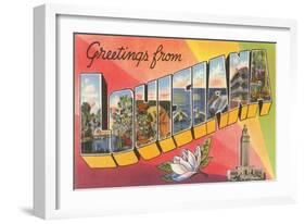 Greetings from Louisiana-null-Framed Art Print