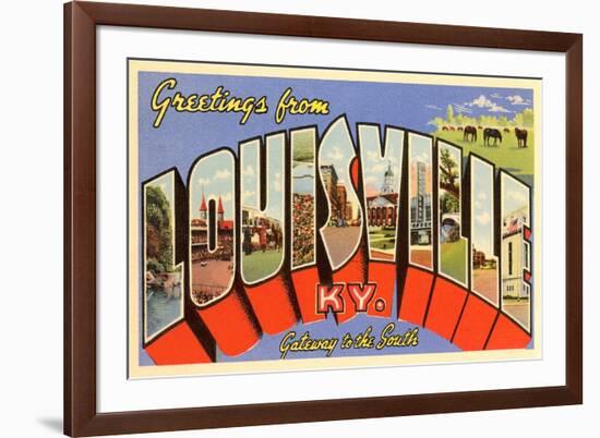 Greetings from Louisville, Kentucky-null-Framed Premium Giclee Print