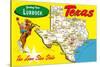 Greetings from Lubbock, Texas, Map-null-Stretched Canvas