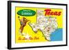 Greetings from Lubbock, Texas, Map-null-Framed Art Print