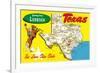 Greetings from Lubbock, Texas, Map-null-Framed Premium Giclee Print