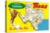 Greetings from Lubbock, Texas, Map-null-Stretched Canvas