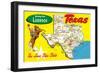 Greetings from Lubbock, Texas, Map-null-Framed Art Print