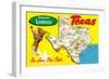 Greetings from Lubbock, Texas, Map-null-Framed Art Print