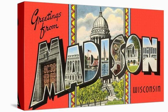 Greetings from Madison, Wisconsin-null-Stretched Canvas