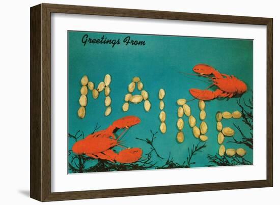 Greetings from Maine, Lobster-null-Framed Art Print