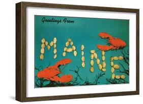 Greetings from Maine, Lobster-null-Framed Art Print