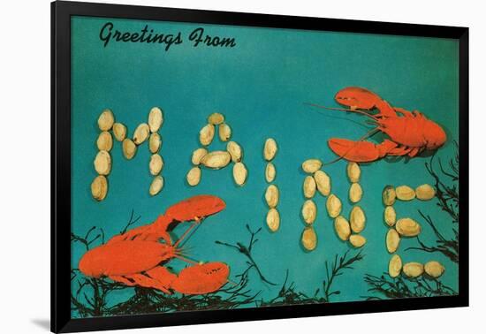 Greetings from Maine, Lobster-null-Framed Art Print
