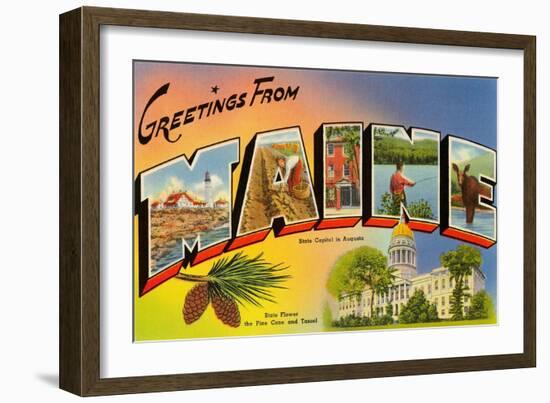 Greetings from Maine-null-Framed Art Print