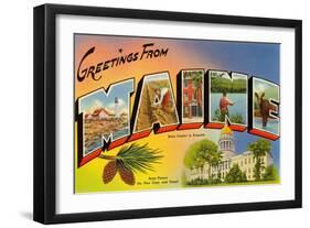 Greetings from Maine-null-Framed Art Print