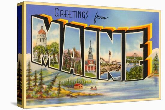 Greetings from Maine-null-Stretched Canvas