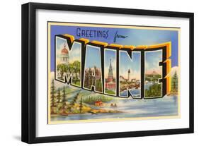 Greetings from Maine-null-Framed Art Print