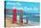 Greetings from Malibu Beach, California, Surfers-null-Stretched Canvas