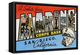 Greetings from Marine Corps., San Diego, California-null-Framed Stretched Canvas