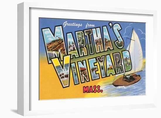 Greetings from Martha's Vineyard, Mass.-null-Framed Art Print