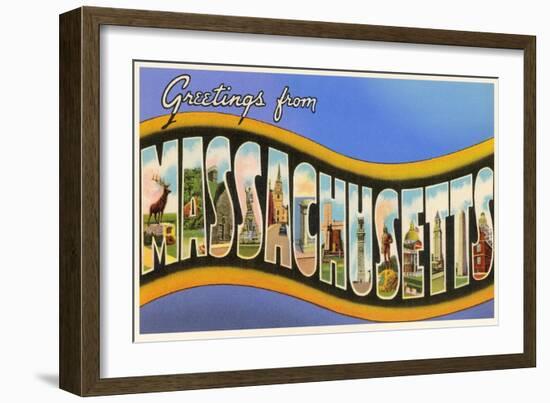 Greetings from Massachusetts-null-Framed Art Print