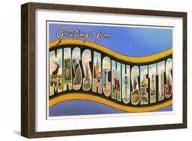 Greetings from Massachusetts-null-Framed Art Print