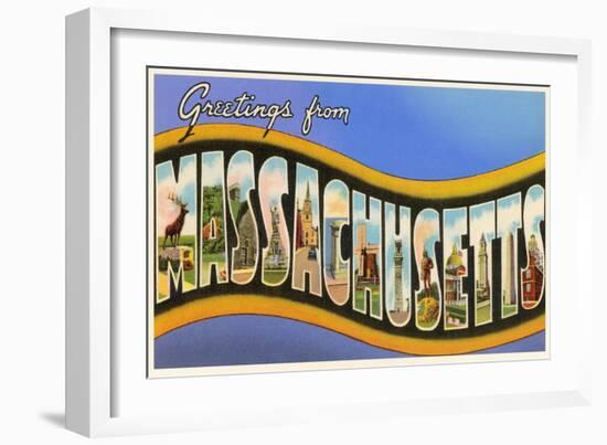 Greetings from Massachusetts-null-Framed Art Print