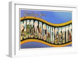 Greetings from Massachusetts-null-Framed Art Print