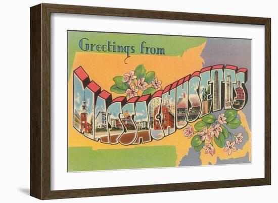 Greetings from Massachusetts-null-Framed Art Print