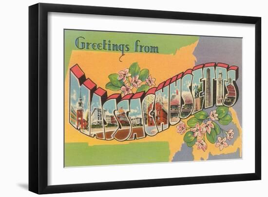 Greetings from Massachusetts-null-Framed Art Print