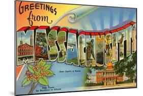 Greetings from Massachusetts-null-Mounted Art Print