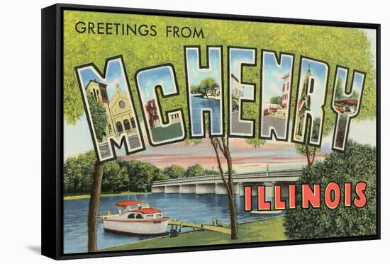 Greetings from Mchenry, Illinois-null-Framed Stretched Canvas