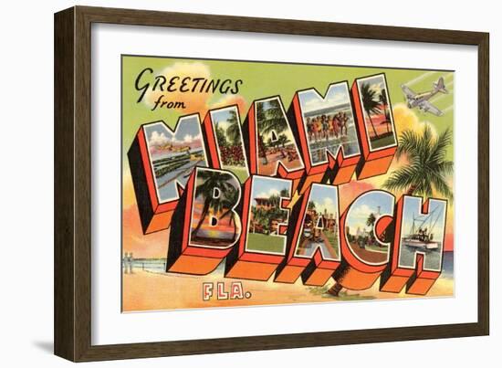 Greetings from Miami Beach, Florida-null-Framed Art Print