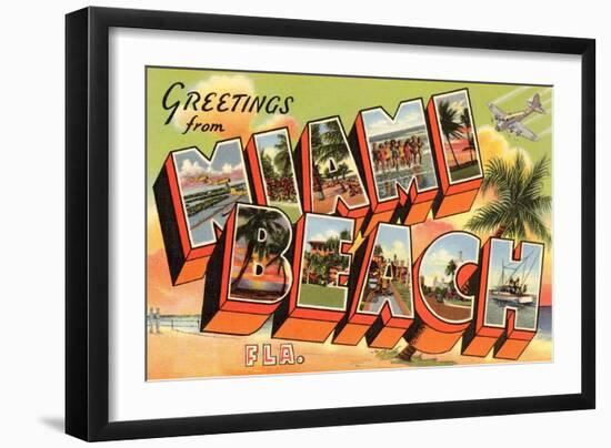 Greetings from Miami Beach, Florida-null-Framed Art Print