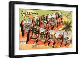 Greetings from Miami Beach, Florida-null-Framed Art Print