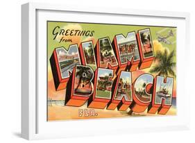 Greetings from Miami Beach, Florida-null-Framed Art Print