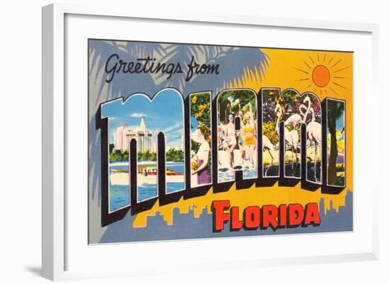 Greetings from Miami Beach, Florida-null-Framed Art Print