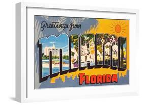 Greetings from Miami Beach, Florida-null-Framed Art Print