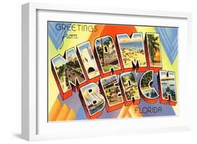 Greetings from Miami Beach, Florida-null-Framed Art Print