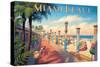 Greetings from Miami Beach-Kerne Erickson-Stretched Canvas
