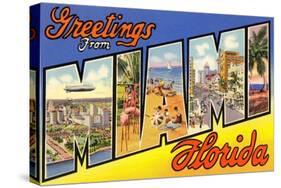 Greetings from Miami, Florida-null-Stretched Canvas