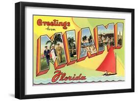 Greetings from Miami, Florida-null-Framed Art Print