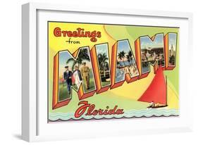 Greetings from Miami, Florida-null-Framed Art Print