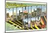 Greetings from Michigan City, Indiana-null-Mounted Art Print