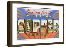 Greetings from Michigan Copper Country-null-Framed Art Print